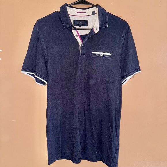 Ted Baker Navy Blue Pocket Polo - Men's Size Small - Picture 1 of 9
